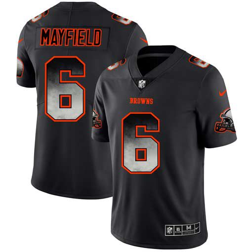 Men Cleveland Browns #6 Mayfield Nike Teams Black Smoke Fashion Limited NFL Jerseys
